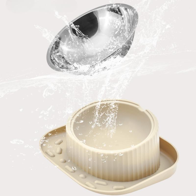 Cat Slanted Bowl Bowl Protection Neck Wide Mouth Detachable Stainless Steel Anti Spill Cat Food Bowl Cats Dogs Pet Food Utensils