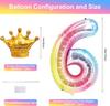 32inch Number Foil Balloons 1 2 3 4 5 6 Years Old Kid Boys Girls Crown Happy Birthday Balloon Baby Shower Decor Supplies