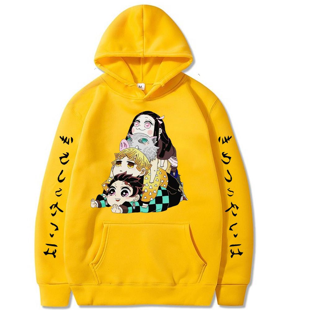 Anime Demon Slayer Clothes Men Women Kimetsu No Yaiba Hoodies Oversized Casual Sweatshirt Prevalent Pullover Harajuku Streetwear