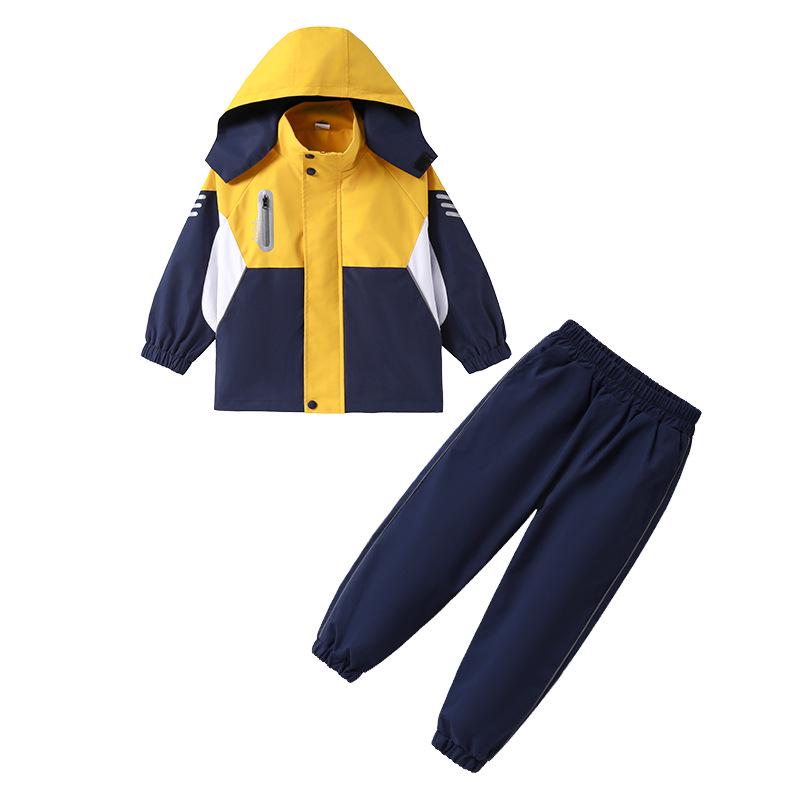 Elementary School Spring/Autumn Windbreaker & Winter Three-Piece Uniform Set