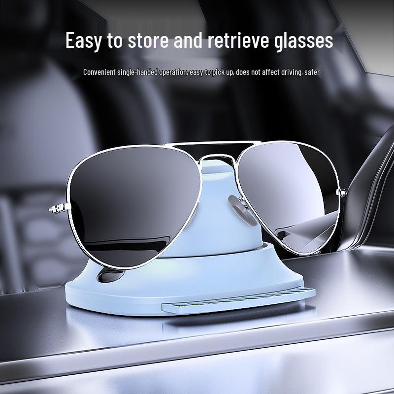 Car Dashboard Phone Holder with Parking Number Plate & Glasses Bracket Combo
