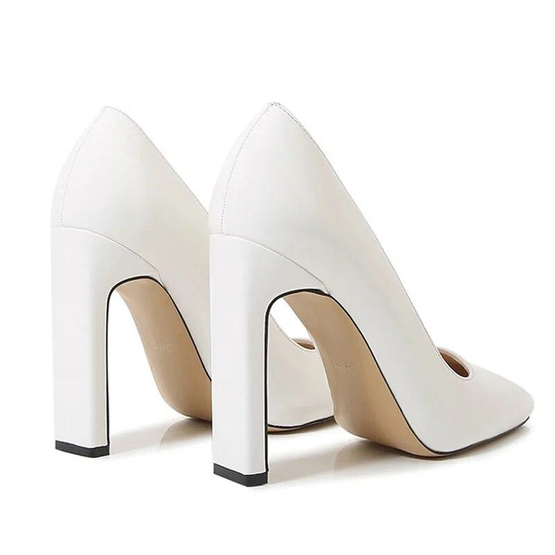 Dámská pracovní obuv Vysoký podpatek Kancelářské módní Svatební svatební boty z lakované kůže 7,5 cm podpatek WZ