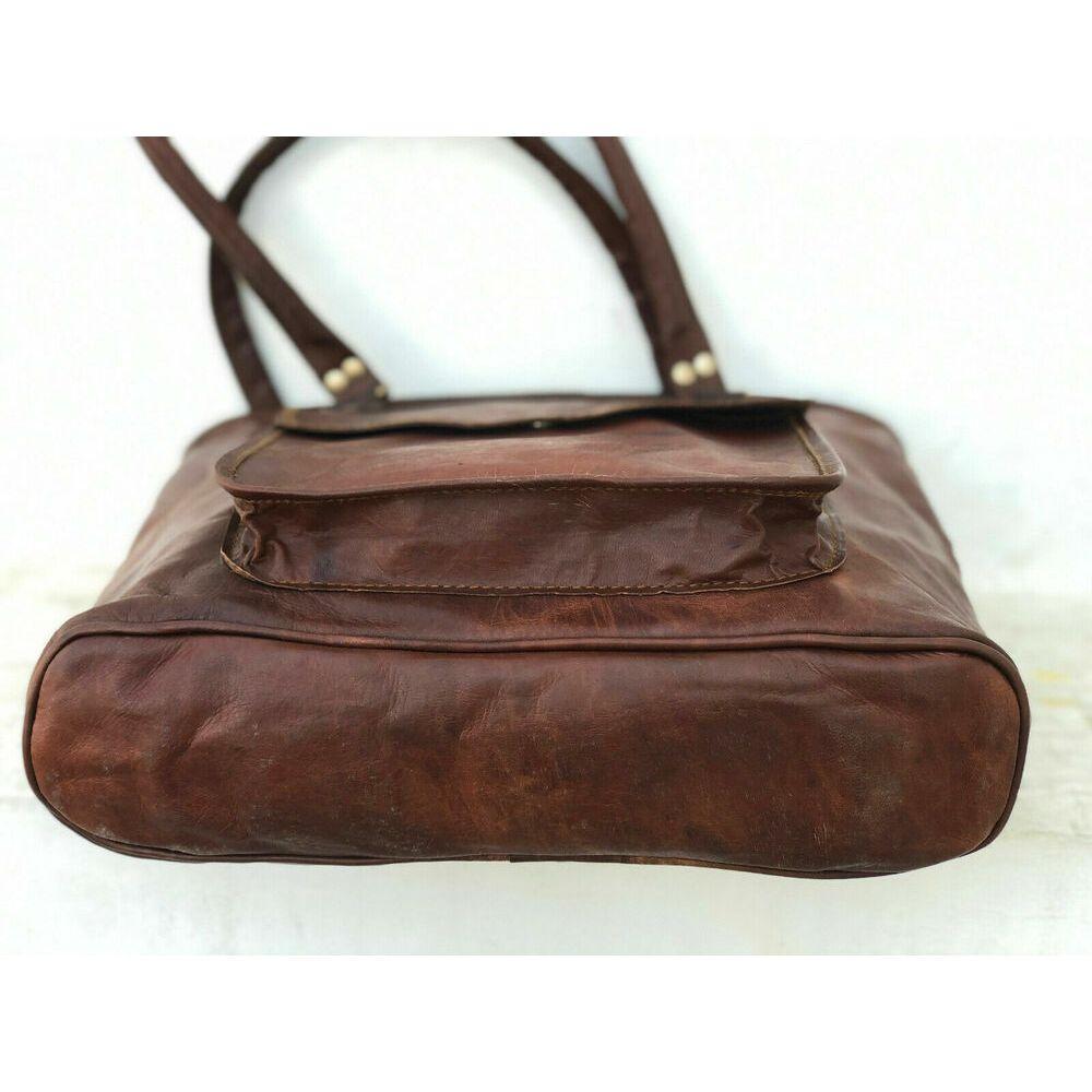 Bolso de mano, bolso de mano, bolso de hombro de viajero de cuero genuino, bolso de mano vintage para mujer