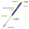 9 in1 Multifunction Ballpoint Pen with Modern Handheld Tool Measure Technical Ruler Screwdriver with LED Light for Carpentry