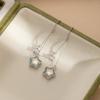 Super Fairy Diamond Gradual Change Blue Five-Pointed Star Fringed Earrings Women'S Fashion Temperament Sweet Exquisite Earrings
