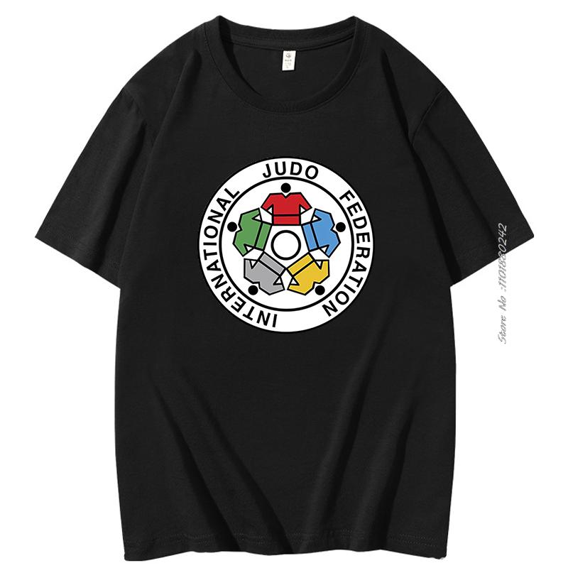 Fashion Crew Neck Tshirt Summer Cotton Tees Loose Tops Ijf International Judo Federation Unisex Mens Short Sleeve Tshirt