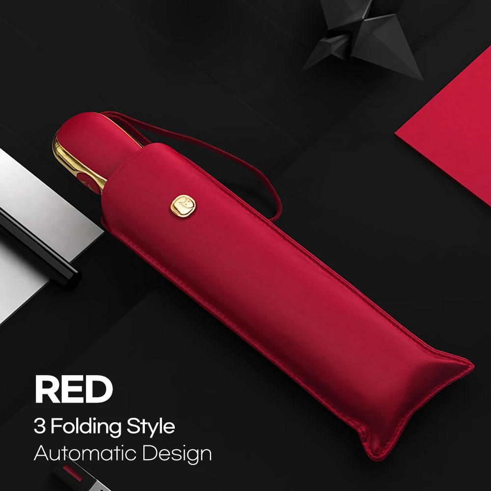 

Плоский автоматический зонт для женщин, сверхлегкий дорожный зонт от солнца, роскошный анти-УФ-портативный зонтик от солнца