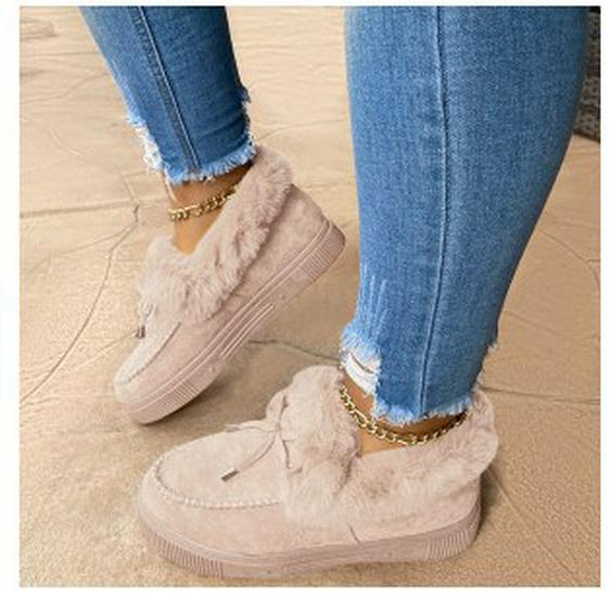 Damen Winterstiefel mit runder Zehenpartie, dicker Sohle, Plus Samt, warmer Baumwolle, Übergröße, Schneestiefel, 2020.