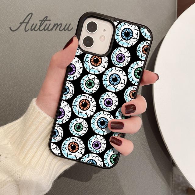 CRAZY EYEBALL PATTERN Phone Case for iPhone 11 12 13 14 Pro Max Mini X XR XS SE 2020 6 7 8 Plus Samsung Galaxy S21 S22 Shell