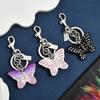 Keychain Pendant Rhinestones Inlaid Gradient Butterfly Shape Key Chain with Lobster Clasp Bag Charm Backpack Accessory
