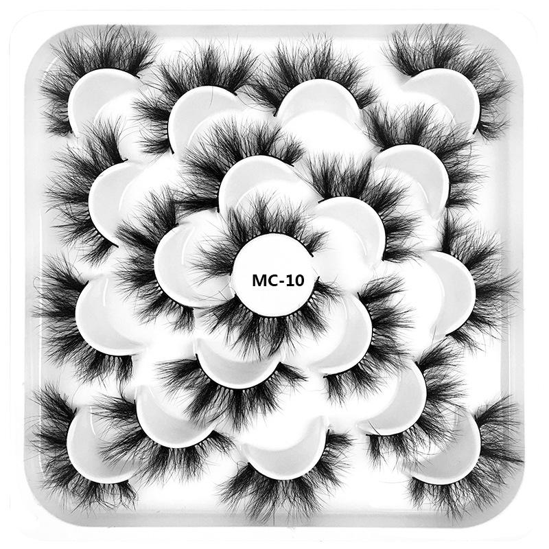 

10 пар держателей для лотосов Имитация норкового волоса Жареные накладные ресницы Натуральные перекрещенные Завитые Густые ресницы