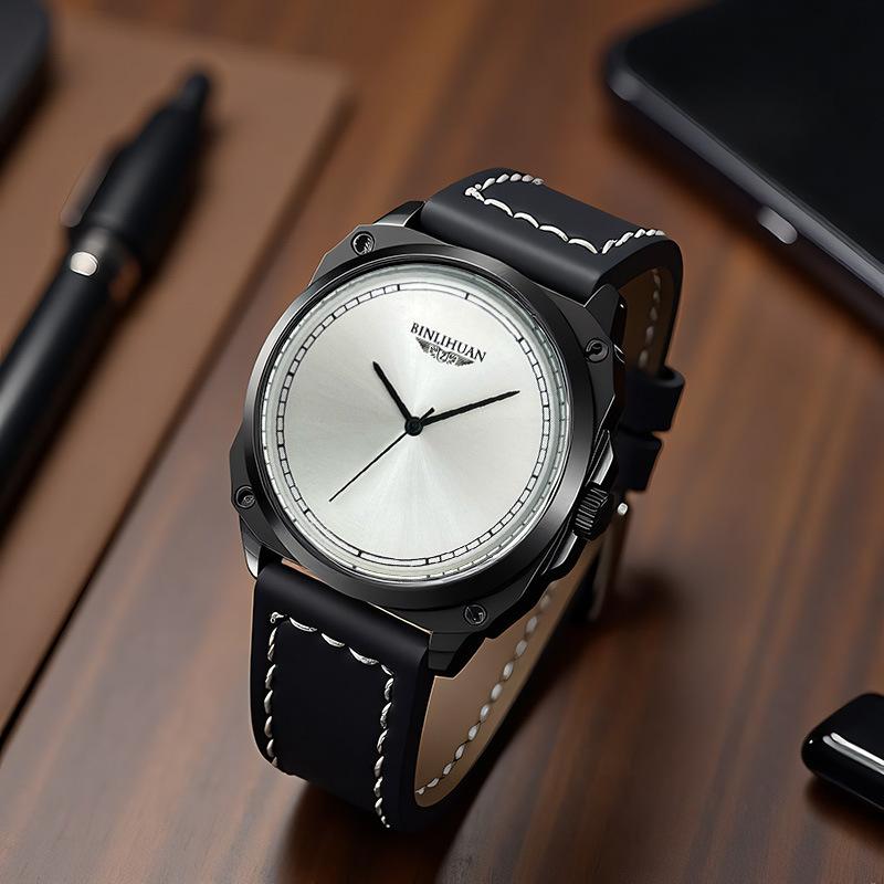 JYL Men's Watch Fashion Minimalist Quartz Leather Band