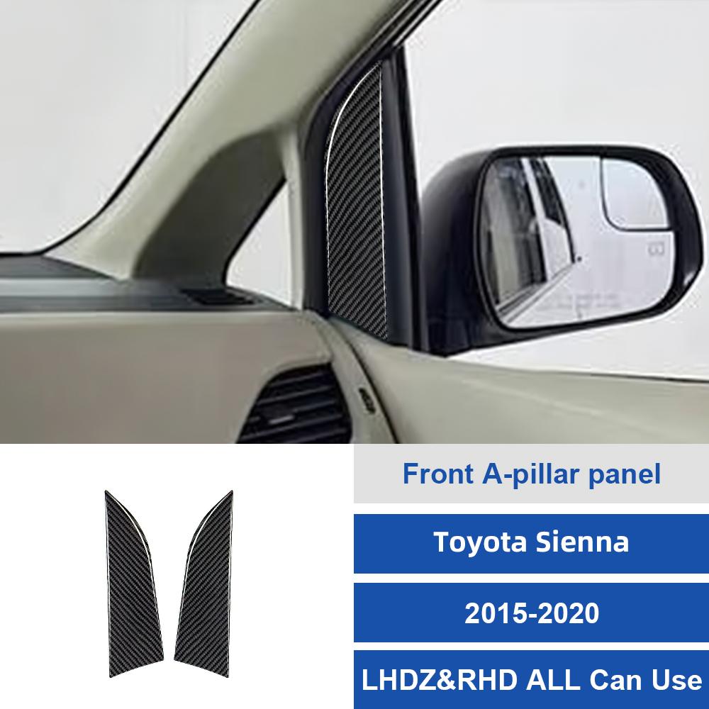 For Toyota Sienna 2015-2016-2017-2018-2020 Carbon Fiber Car Front A-pillar panel Sticker Trim Film Accessories