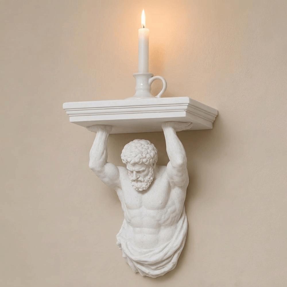 Decorative Floating Storage Rack Plastic Greek God Wall Mount Shelf Figure Wall Rack Home Decor