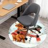 1PC cow snowman Office Round Area Rug, Under Office Chairs Bedroom Living Room Home Decor, Carpet for Office -1110130