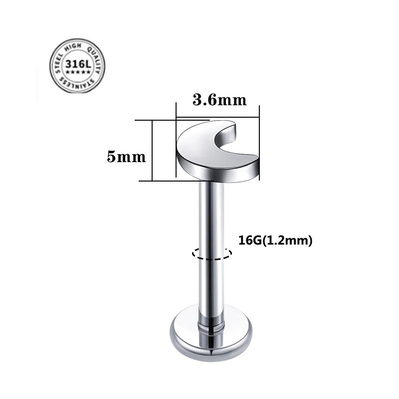VOJO 16G Flat Back Tiny Stud Earrings Internally Threaded Tragus Helix Cartilage Piercing Zircon for Women