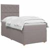 Box Spring Bed with Mattress and Headboard Taupe 80 X 200 Cm Fabric