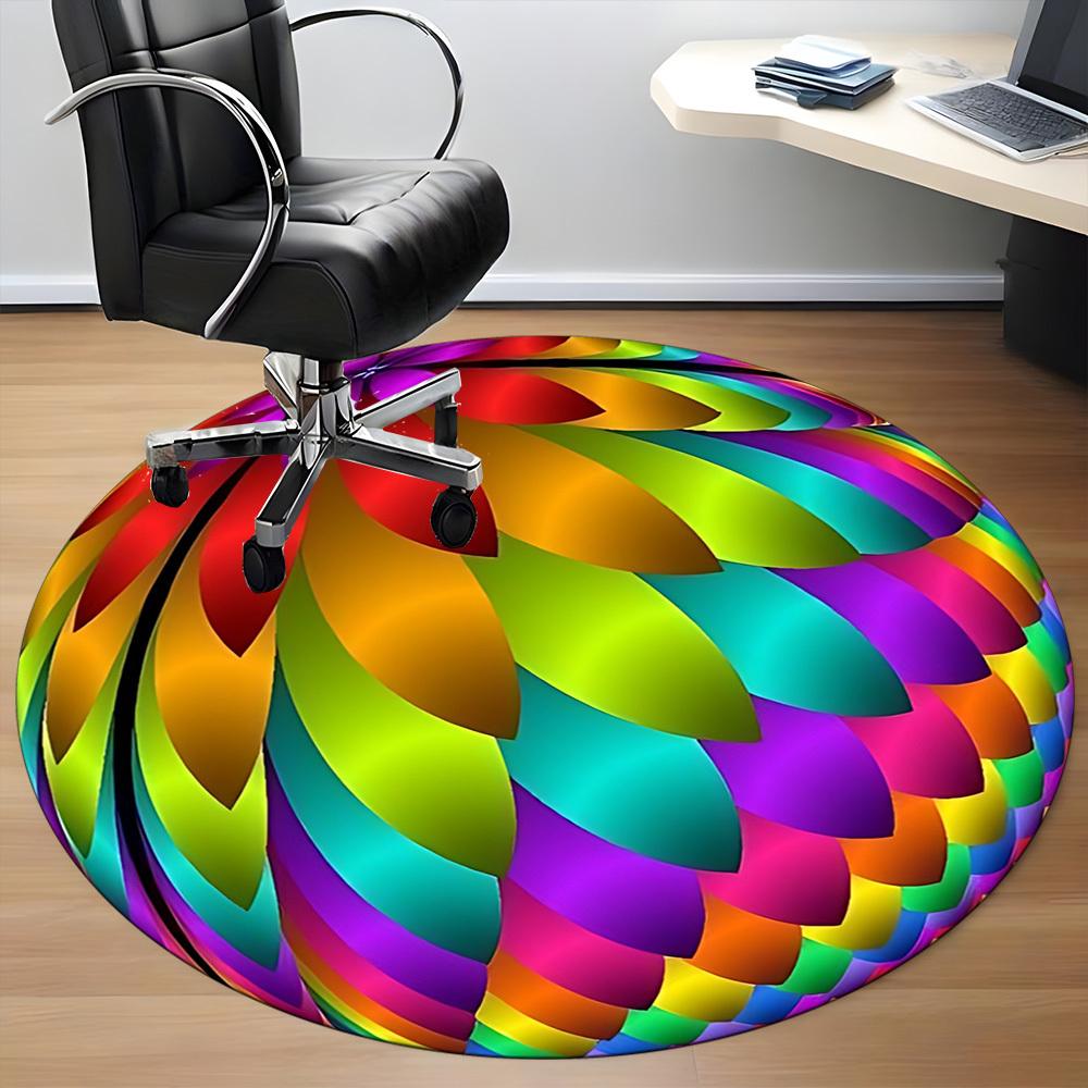 

1pc Colorful Sphere Chair Carpet for Office Non-Slip, Machine Washable Rug for Office, Room - Holiday Decor, Machine Made yy251016135 80cm by 80cm