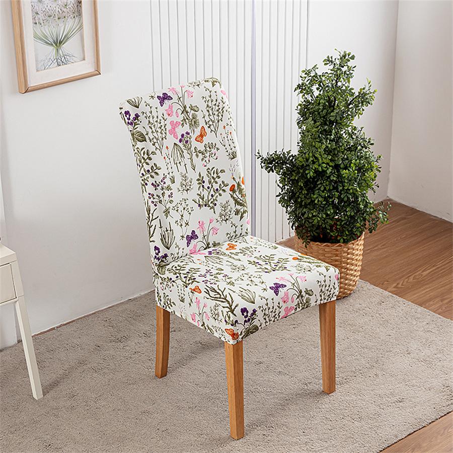 Printed Christmas Day Elastic Chair Cover Household One-Piece Half-Pack Stool Cover Hotel Dining Table Chair Cover