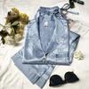 Women's Long-Sleeved Pajama Suit Long Trousers Sleepwear for Home Nightwear