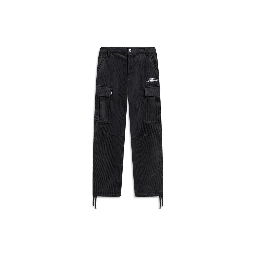 Li Ning Casual Pants Men's Black Moderate Straight Fit Pants AKXT697-2