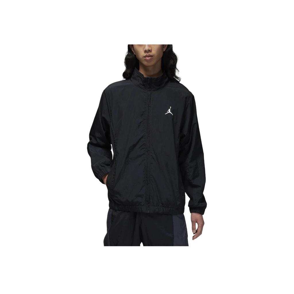 Jordan Solid Color Stand Collar Zip-Up Casual Long Sleeve Jacket Men Jackets Black FN4538-010