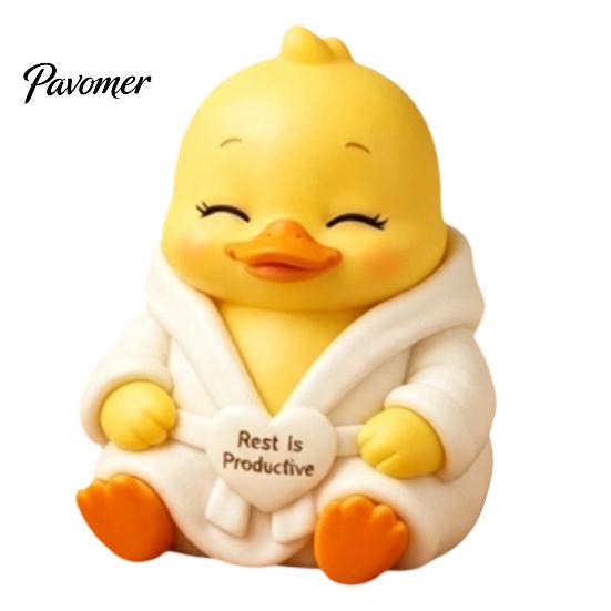 Yellow Duck Resin Ornament Emotional Support Figurine, Ornament, Handmade Animal Figure Cute Statue for Home Office Desk Decor Artistic Decoration