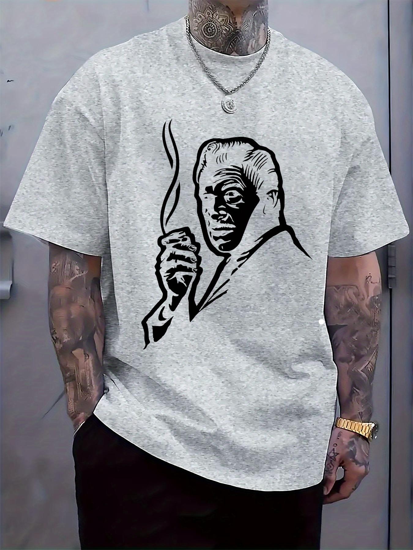 Vintage Smoking Figure Graphic T-shirt S