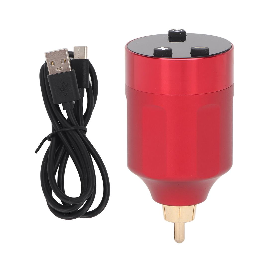 Tattoo Power Supply Wireless 4‑12V DC5V 1A LCD Display 1200mAh USB Rechargebale RCA Tattoo Pen
