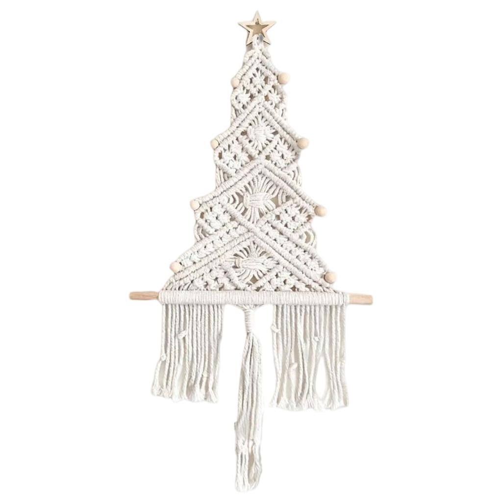 Großer Makramee Weihnachtsbaum Makramee Weihnachts-Wanddekoration Hängende Ornamente Boho Wanddeko Für Partyzubehör