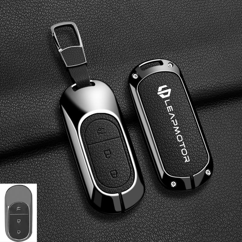 Zinc Alloy Car Key Case Cover For Leapmotor T03 S01 C11 For Leapmotor C01 T03 S01 C11 Leap Motor Holder Key Fob Keychain