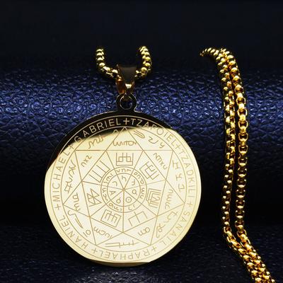 Přeshraniční novinky Seven Archangels Amulet Nerezový náhrdelník Solomon Amulet Pánský šperkový límec
