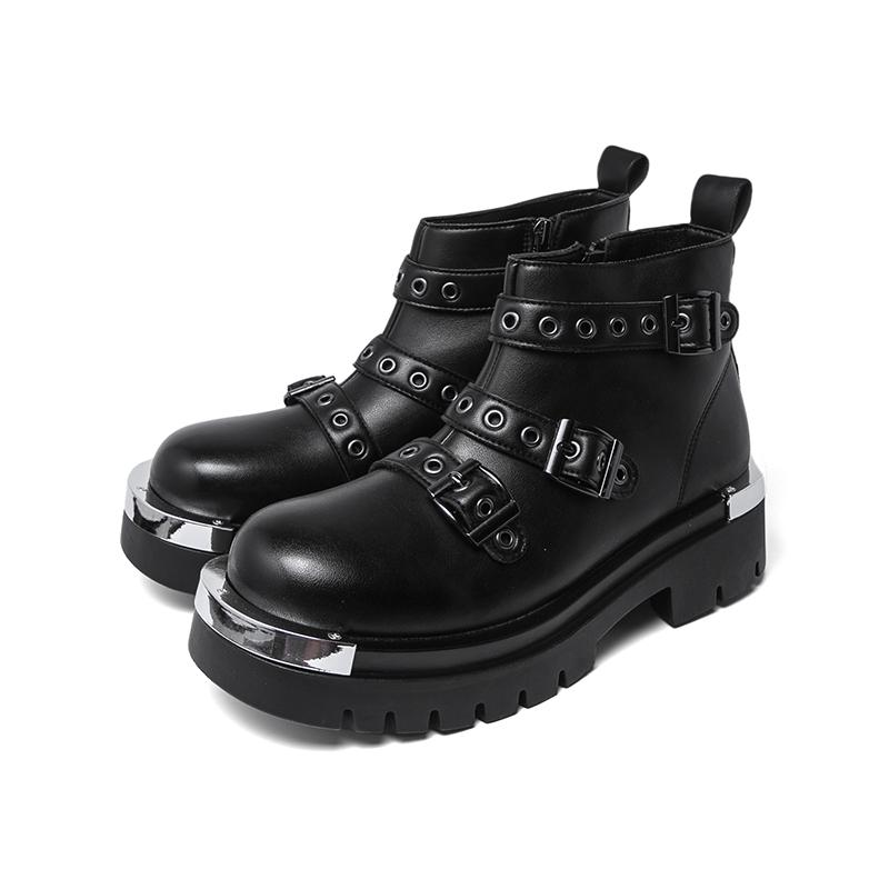 Men's Thick Soled Boots Autumn and Winter Fashion Designer Styles Work Office Black Plus Size High Top Leather Shoes New -46