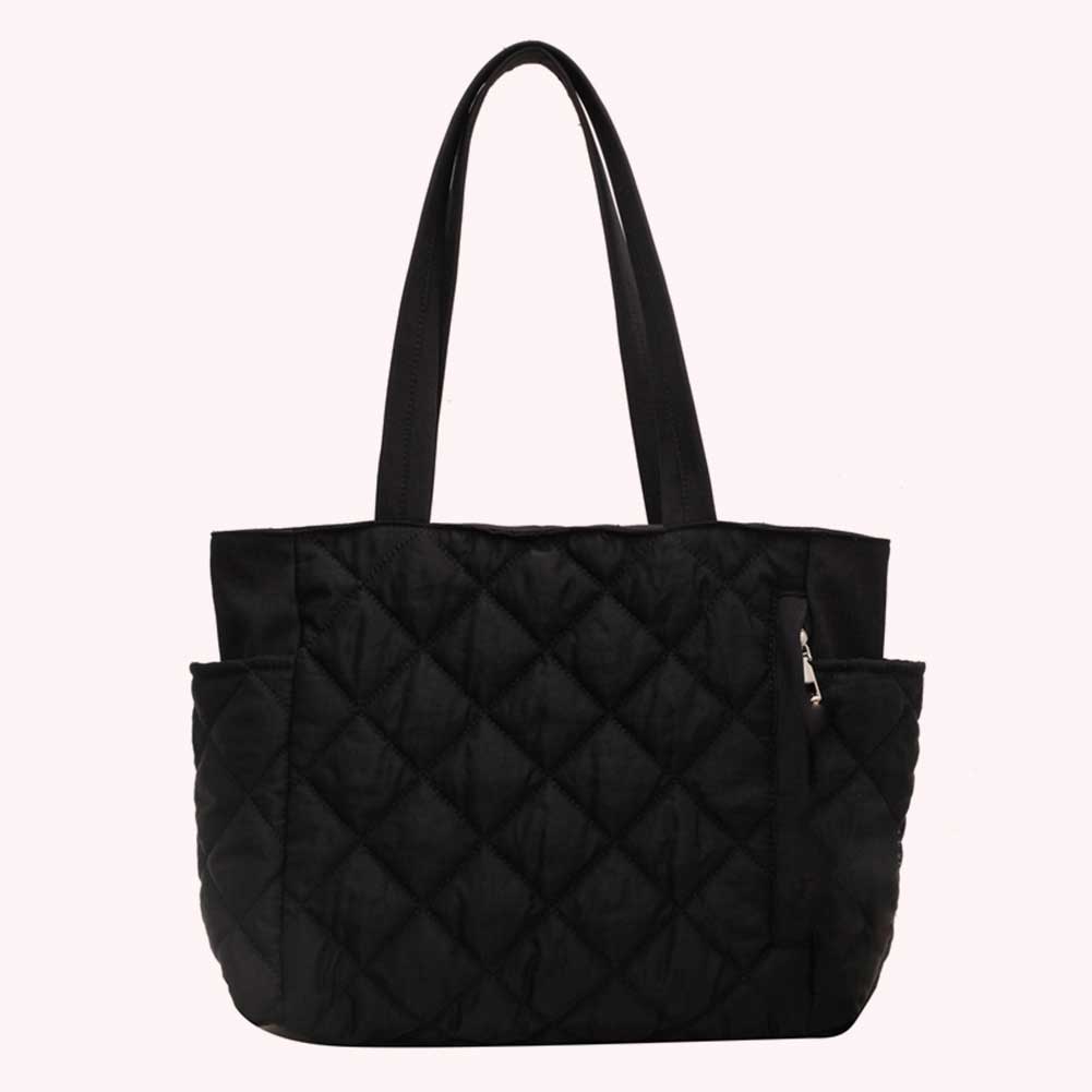 Women Padded Hobo Handbag Zipper Lightweight Handbag Adjustable Strap Soft Sling Bag Diamond Quilted Tote Bag Slouchy Travel Bag