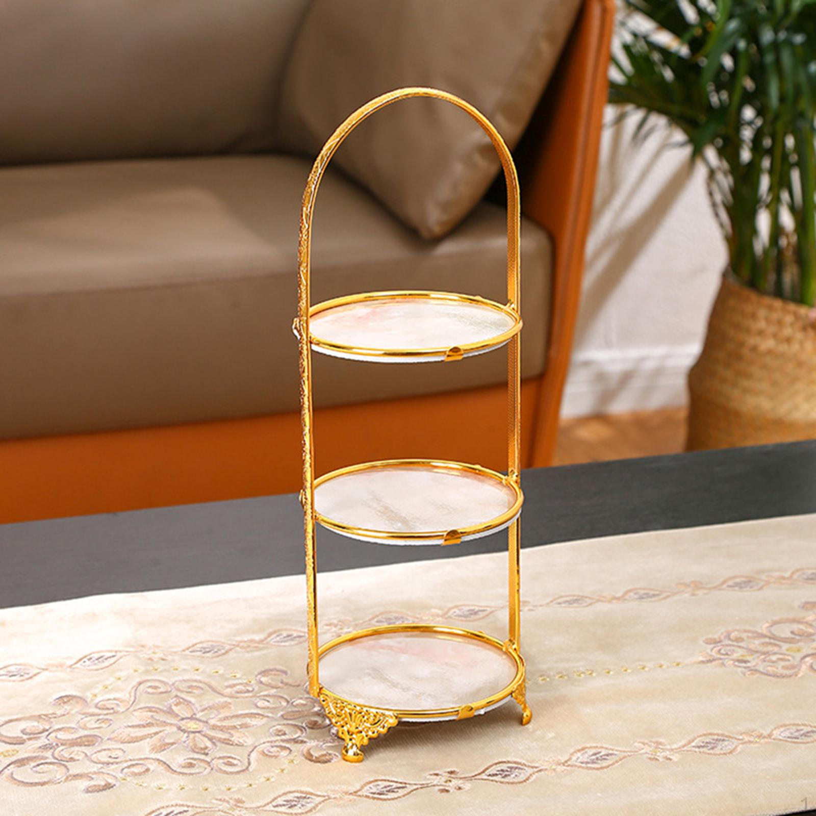 

Cake Display Plate Serving Tray Luxury Stand Cupcake Holder for Anniversary Celebr Wedding Three-tier Disc