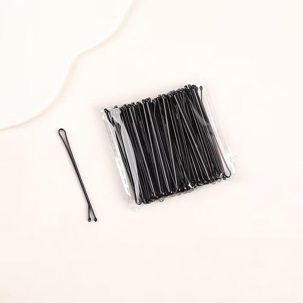 Black U-Shaped Steel Hair Clip for Buns - Women s Hair Accessory