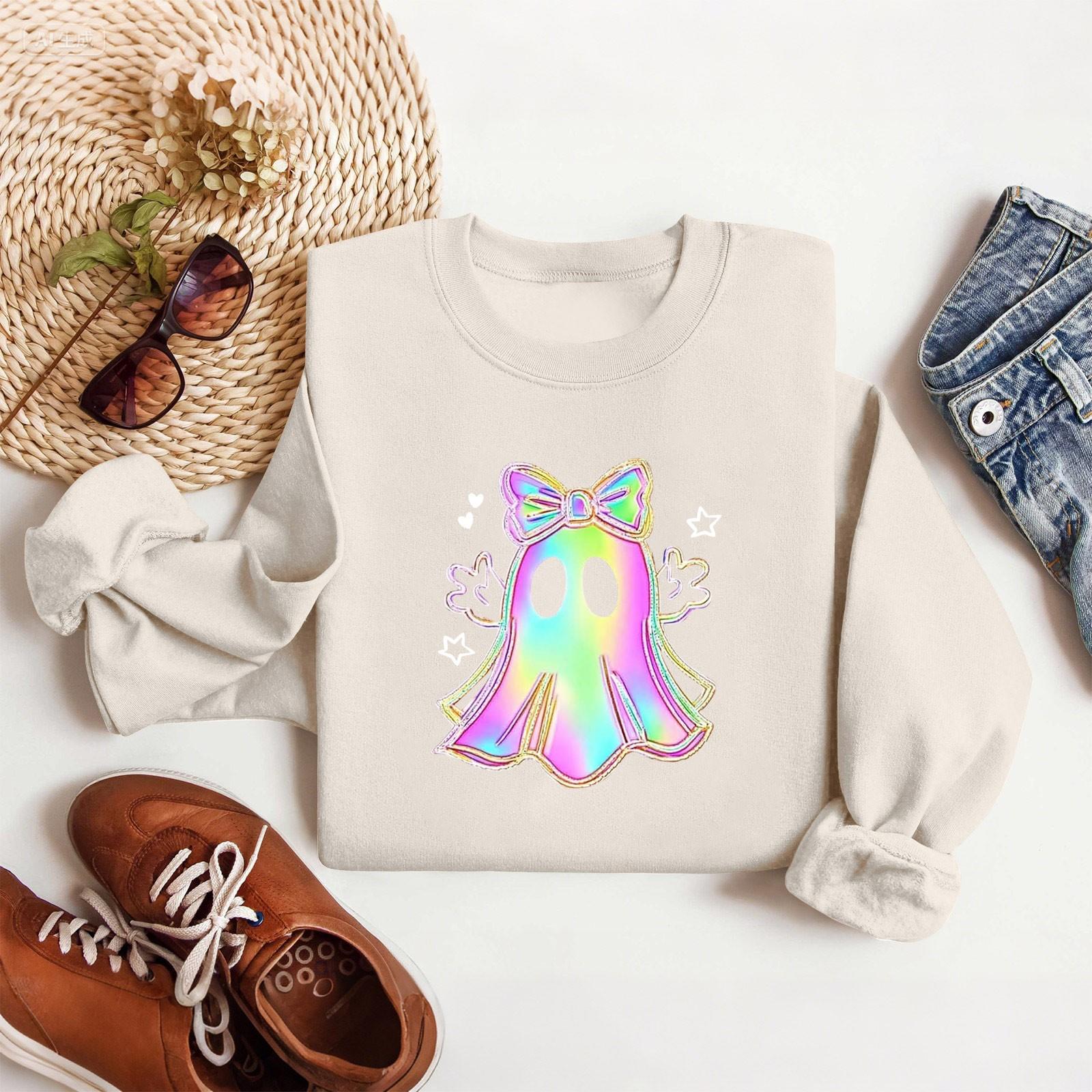 

Женские топы Женский свитшот с длинным рукавом Повседневный с круглым вырезом Свободного кроя Пуловер Флисовые топы S бежевый