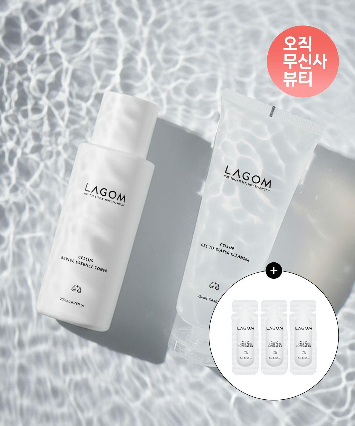 Gel-to-Water Cleanser 220ml + Revive Essence Toner 200ml (+ Free Gift: 3 x 2ml Oil)