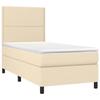3141678 vidaXL Divan Bed with Mattress Cream 100x200 Cm Fabric
