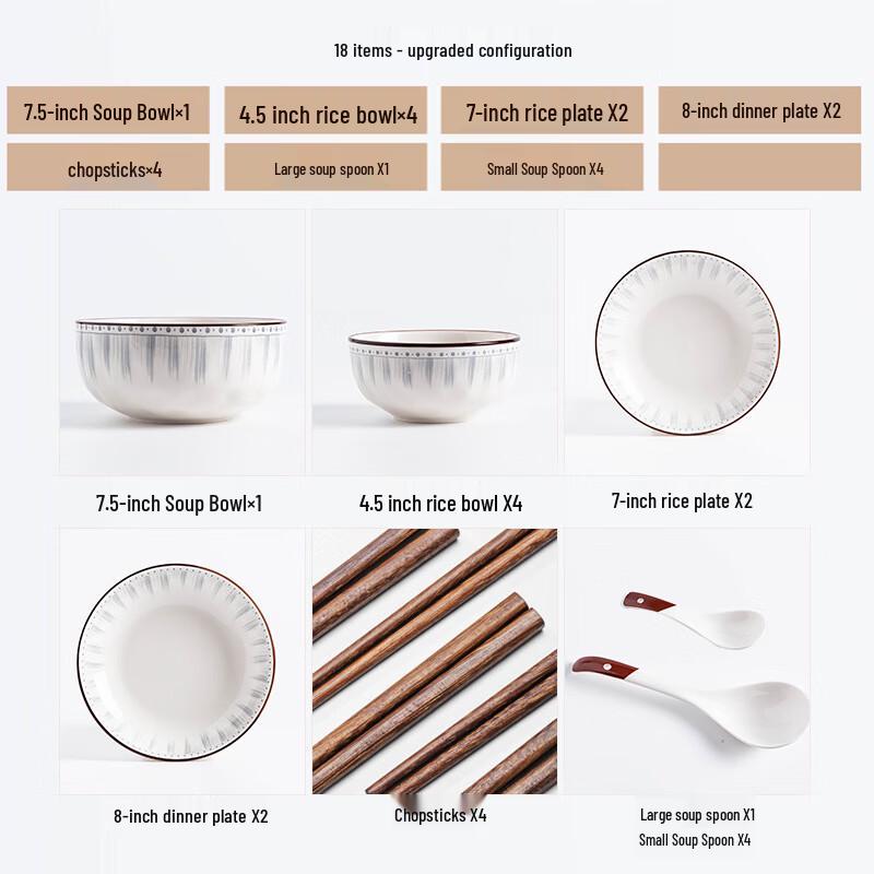 Jingdezhen Simple Ceramic Dinnerware Set