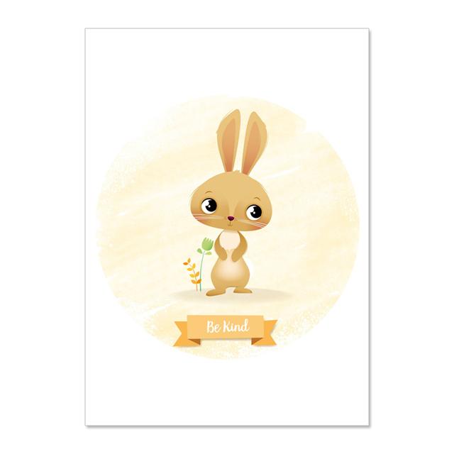 Animal Rabbit Fox Art Poster Children's Canvases Room Paintings For Nursery Decorative Prints Wall Posters No Frame