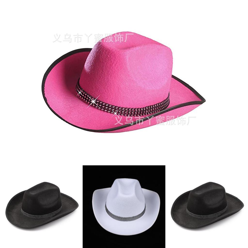 Cowboy Hat With Rhinestone Embellishments For Themed Parties And Costumes