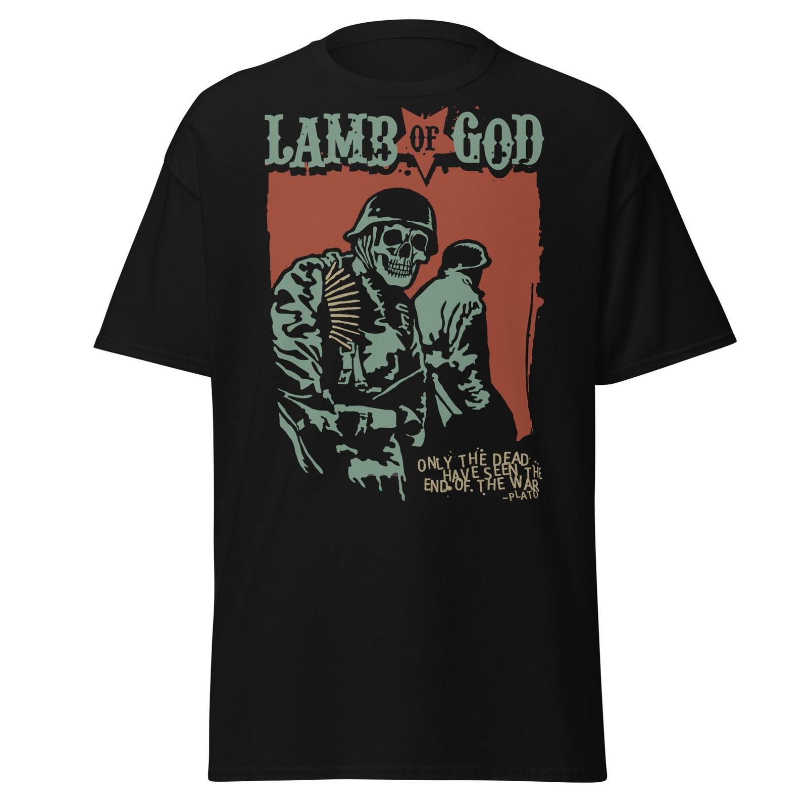 Stakes Lamb Of God Skeleton Army Plato Quote Jumbo Print T-Shirt T-Shirt Black S