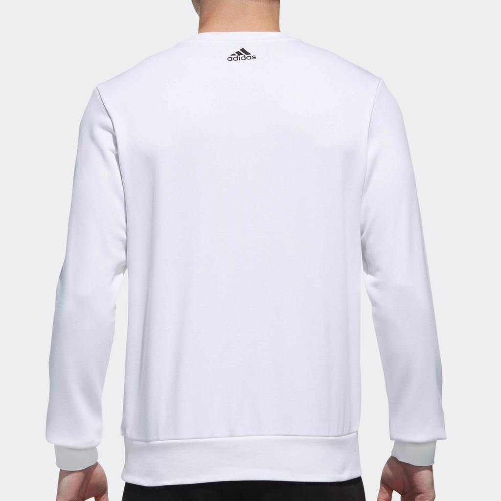 Adidas Warm Sports Comfortable Casual Crew Neck Long Sleeve Sweatshirt Men Sweatshirt White DW4606