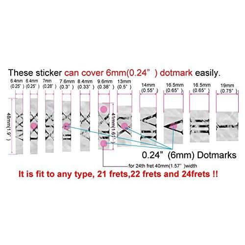 Jockomo Roman Numeral Block/Black Pearl Guitar Inlay Sticker