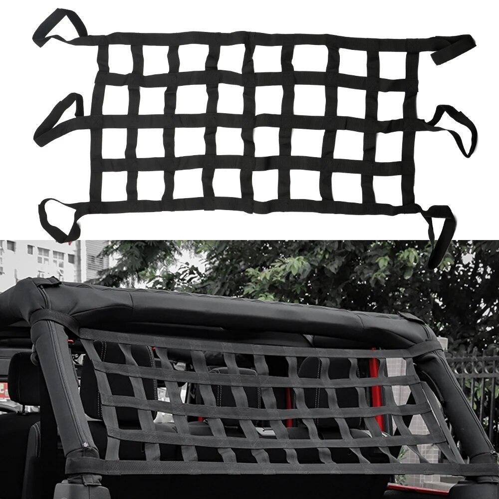 Car Roof Storage Net Retrofit Accessories Multifunction For Jeep Wrangler Tail Box Net Mesh Cargo Net