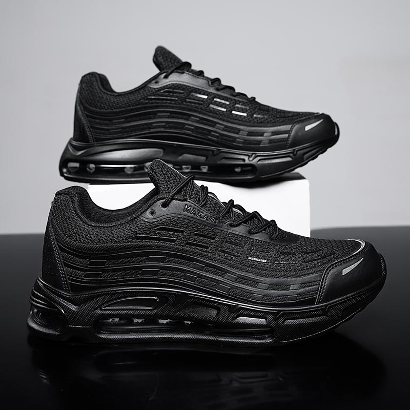 

Reflective Running Shoes for Men Casual Sports Sneakers - Night Safety Jogging Trainers Free Shipping 46 чорний