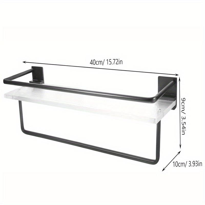 1pc Acrylic Bathroom Shelf, Simple No-punch Bathroom Storage Rack, Cosmetic Sink Hanging Towel Storage Rack, Bathroom Tray