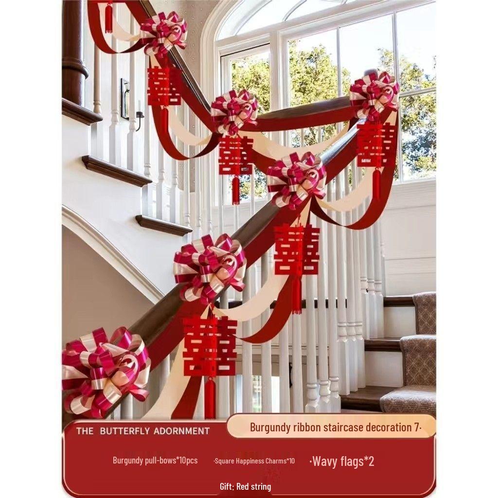 Creative Wedding Stair Railing Flowers & Bridal Room Decoration Set