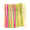 Food Grade Colored Flexible Plastic Drinking Straws For Juice And Milk Tea 100 Pack